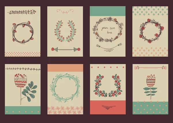 Набор шаблонов для поздравительной открытки . — стоковый вектор