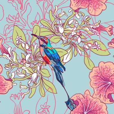 Petunya ile sorunsuz çiçek arka plan