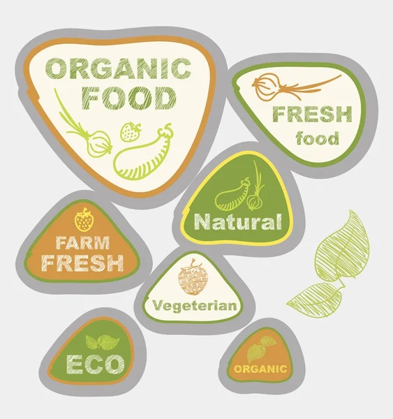 Vector icons, labels, on the theme of ecology — Stock Vector