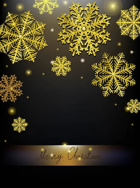 Wektor Boże Narodzenie kaligraficzny projekt płatek śniegu, o strukturze złota — Wektor stockowy