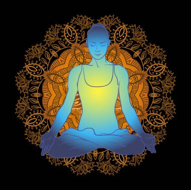 güzel bir kadın Yoga meditasyon yapıyor