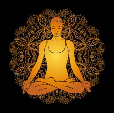 güzel bir kadın Yoga meditasyon yapıyor