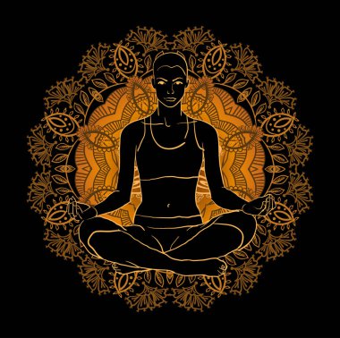 güzel bir kadın Yoga meditasyon yapıyor