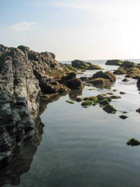 Dalgalar günbatımı deniz manzara