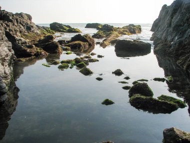 Dalgalar günbatımı deniz manzara