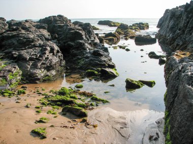 Dalgalar günbatımı deniz manzara