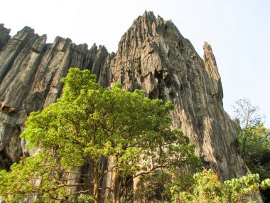 Kaya oluşumları Yana Karnataka, Hindistan. Büyük kaya