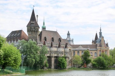 Vajdahunyad Castle güzel güneş ışığı ile
