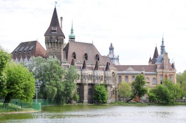 Vajdahunyad Castle güzel güneş ışığı ile