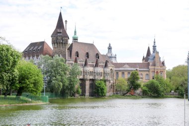 Vajdahunyad Castle güzel güneş ışığı ile