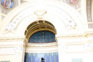 Szechenyi şifalı banyo Budapeşte, Macaristan, Avrupa'nın en büyük tıbbi banyo olduğunu.