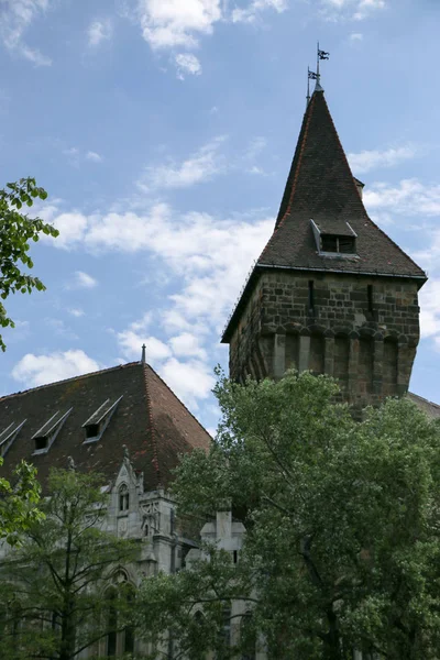 Zamek Vajdahunyad, z piękne światło słoneczne — Zdjęcie stockowe