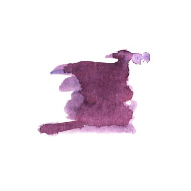 Vektör suluboya mürekkep lekesi. Kağıt dokusunda ıslak fırça darbesi. Kuru fırça darbeleri.