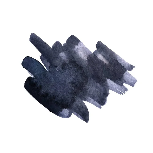 Vector watercolor ink spot. Wet brush stroke on paper texture. Dry brush strokes. — Stock Vector