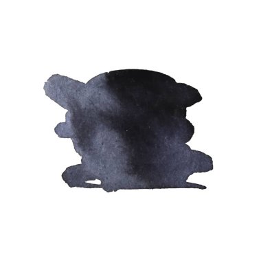 Vektör suluboya mürekkep lekesi. Kağıt dokusunda ıslak fırça darbesi. Kuru fırça darbeleri.