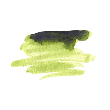 Vektör suluboya mürekkep lekesi. Kağıt dokusunda ıslak fırça darbesi. Kuru fırça darbeleri.