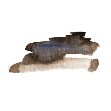 Vektör suluboya mürekkep lekesi. Kağıt dokusunda ıslak fırça darbesi. Kuru fırça darbeleri. Tasarım ögeleri için soyut bileşim