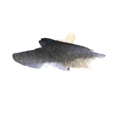 Vektör suluboya mürekkep lekesi. Kağıt dokusunda ıslak fırça darbesi. Kuru fırça darbeleri. Tasarım ögeleri için soyut bileşim