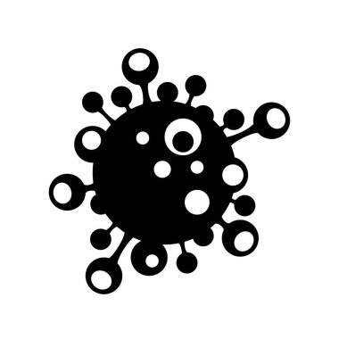 MERS Corona Virüs şekli. Biyolojik tehlike logosu sembolü. Bulaşma salgını virüsü tehlike işareti. Vektör illüstrasyon. İzole edilmiş Covid-19