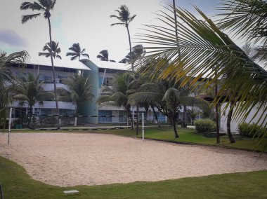 Porto de Galinhas, Pernambuco, Brezilya 'da düz bir tatil yeri.