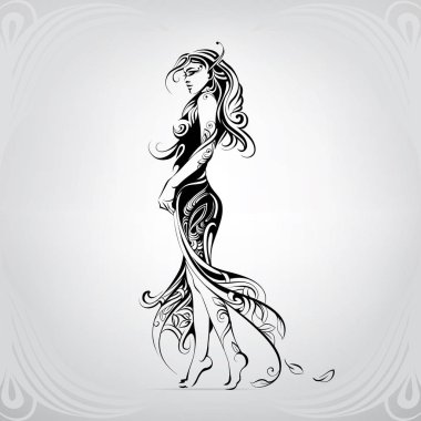 Kız bir ağaçtan silüeti