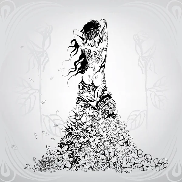 Kız bir ağaçtan silüeti