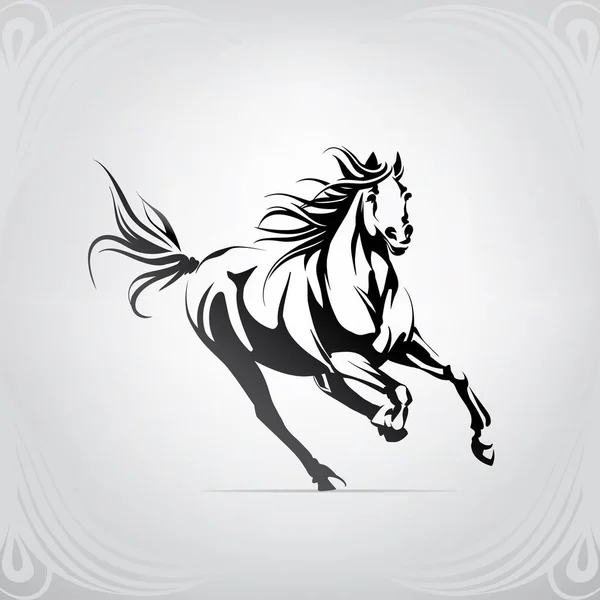 Silueta Vectorial Del Logotipo Del Caballo — Vector de stock