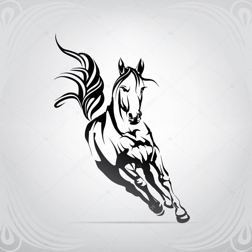 Vector silhouette of horse logo