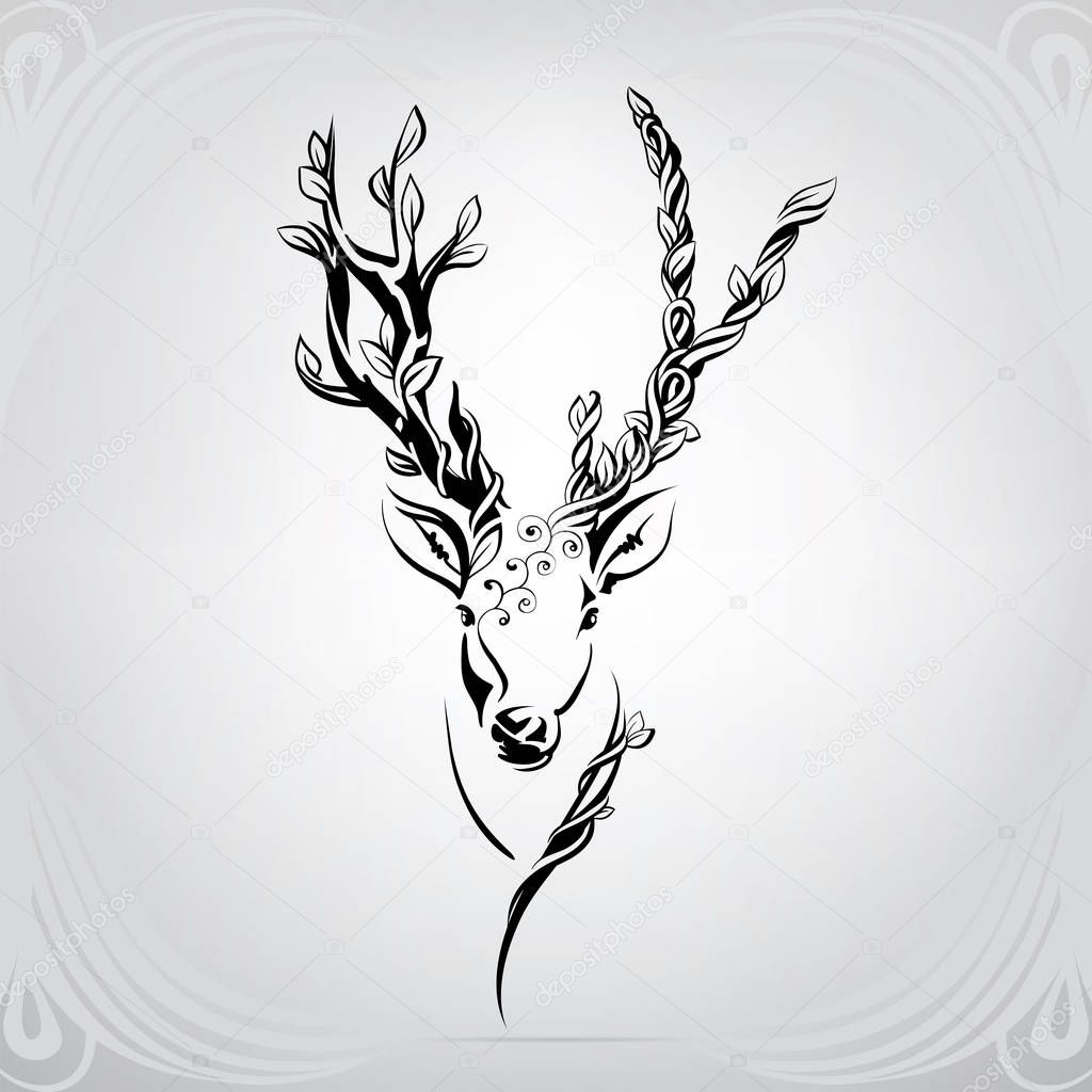 Deer in a decorative ornament