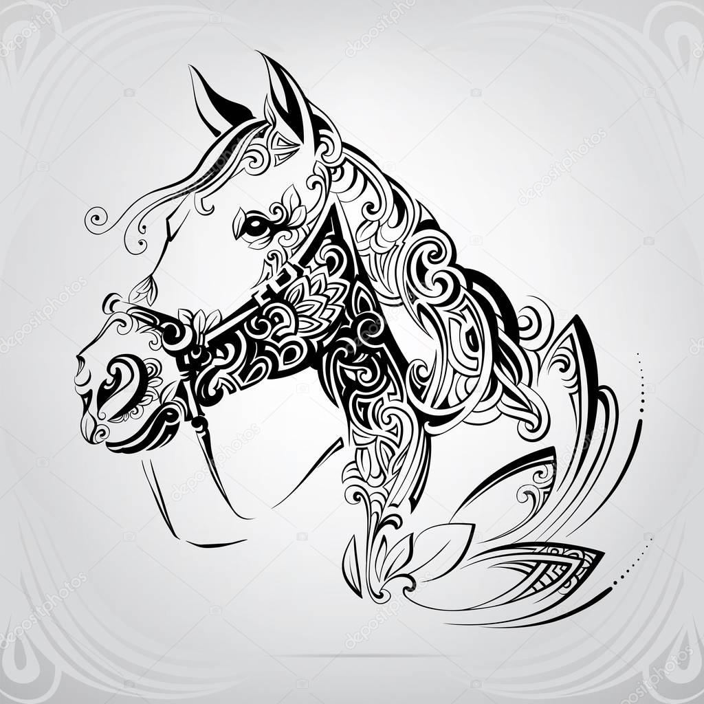 Vector silhouette of horse logo