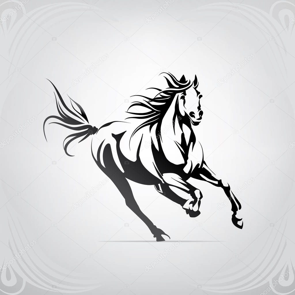 Vector silhouette of horse logo