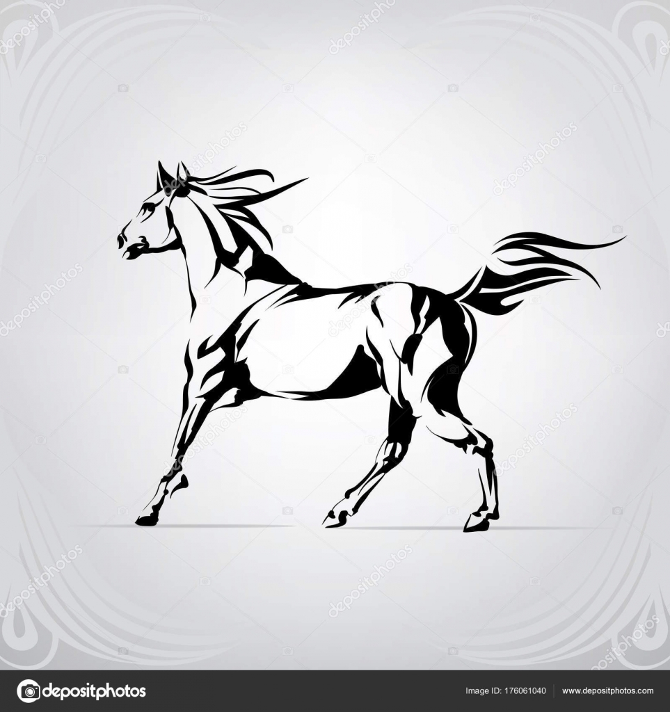 Download Vector Silhouette Horse Logo — Stock Vector © nutriaaa #176061040