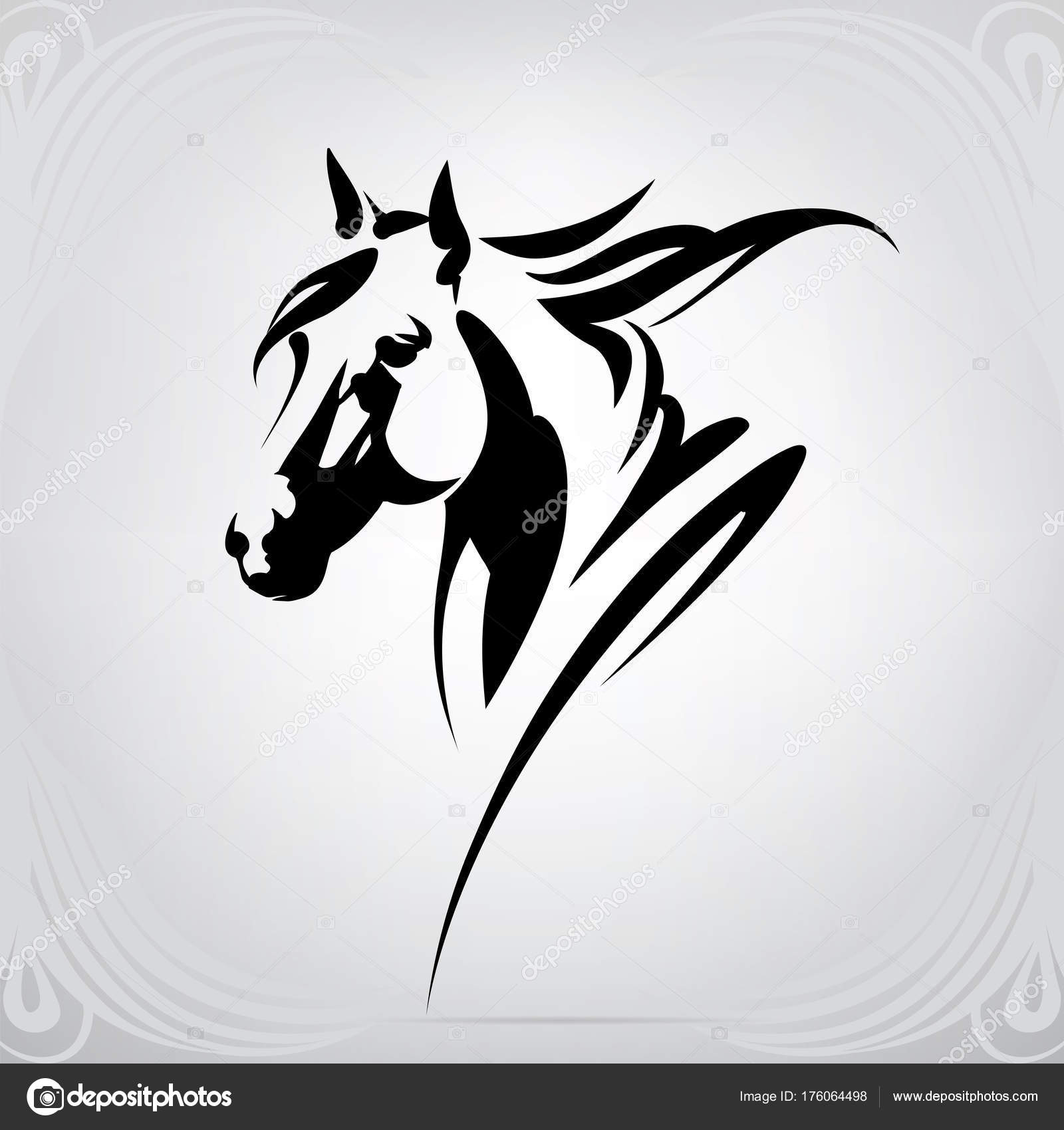 Vector Silhouette Horse Head — Stock Vector © nutriaaa #176064498