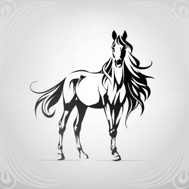 At logo vektör silüeti