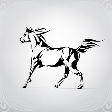 At logo vektör silüeti