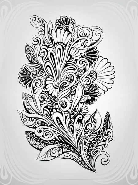 Flor Decorativa Ornamento Ilustração Vetorial —  Vetores de Stock