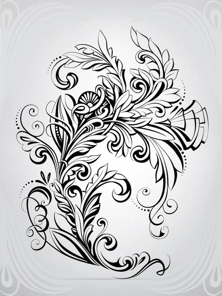 Decorative Flower Ornament Vector Illustration — Stock Vector