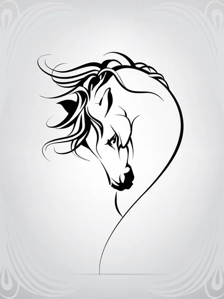 Sílhueta Vetorial Logotipo Cavalo — Vetor de Stock