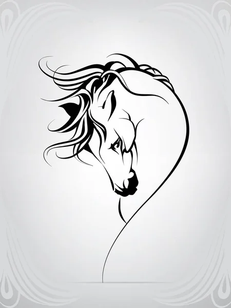 Silueta Vectorial Del Logotipo Del Caballo — Archivo Imágenes Vectoriales