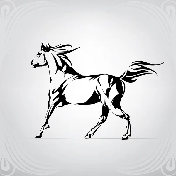 Sylwetka Wektor Logo Konia — Wektor stockowy
