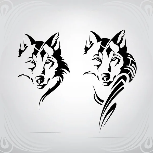 Lobo Ornamento Decorativo — Vetor de Stock