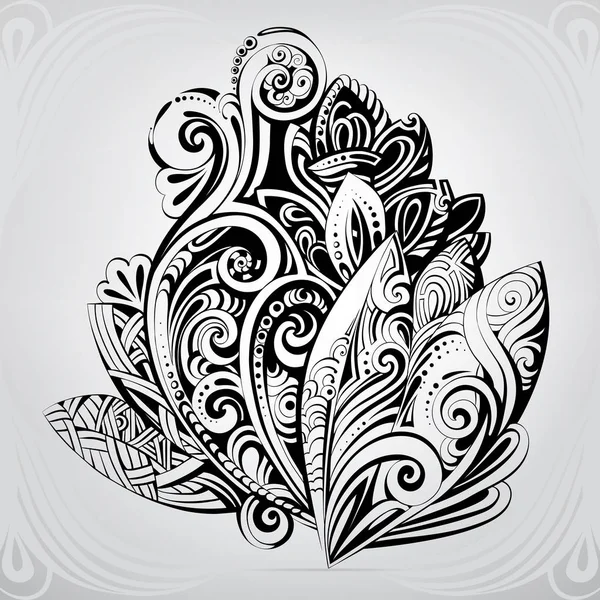 Dekorativní Květina Ornament Vektorové Ilustrace — Stockový vektor