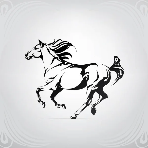 Vektor Silhuett Häst Logotypen — Stock vektor