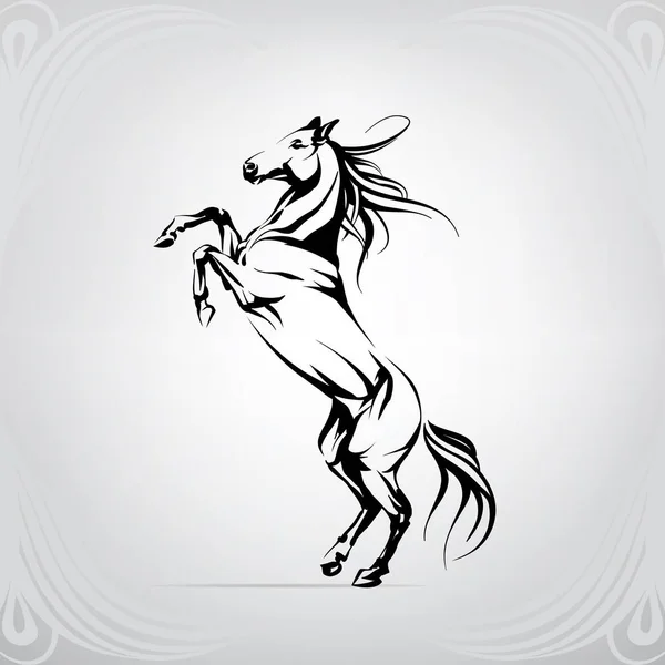 Silhouette Cavallo Rastrelliere — Vettoriale Stock
