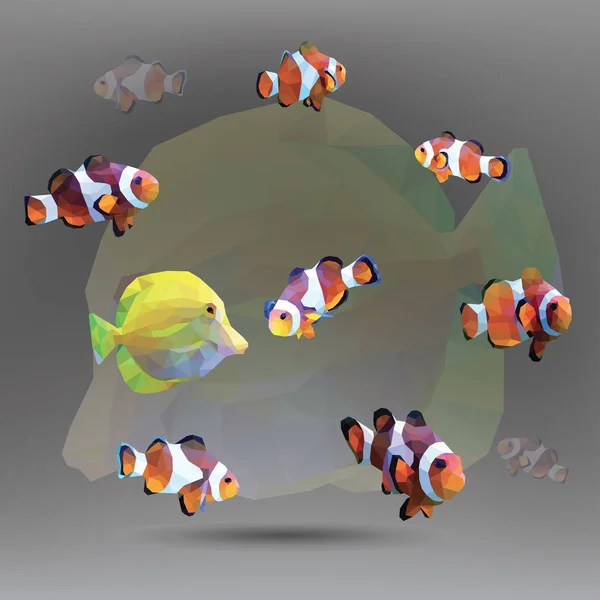 Vissen Geometrische Stijl — Stockvector
