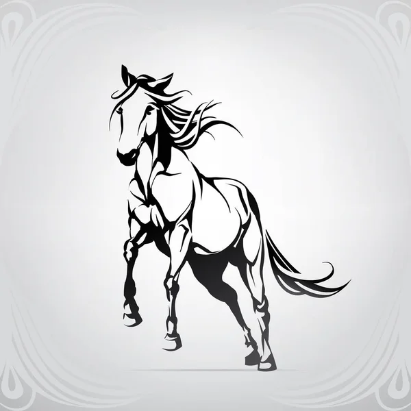 Sílhueta Vetorial Cavalo Corrida — Vetor de Stock