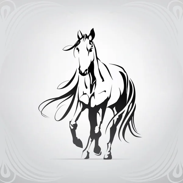 Silueta Vectorial Caballo Carrera — Vector de stock