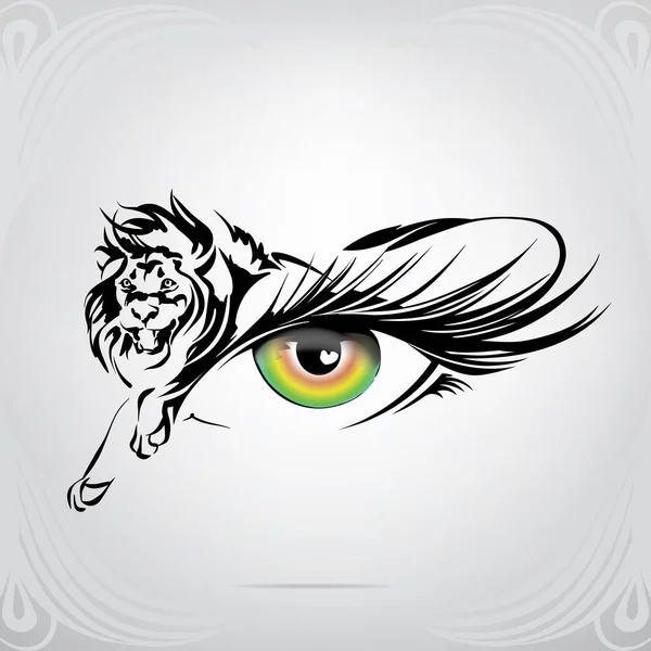 Σιλουέτα Του Λιονταριού Ένα Μάτι — Διανυσματικό Αρχείο