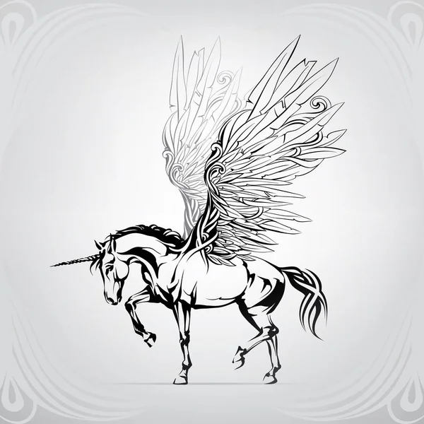 Silhouette Vectorielle Une Licorne — Image vectorielle