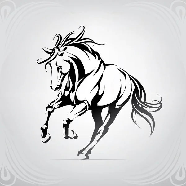 Silueta Vectorial Caballo Carrera — Vector de stock